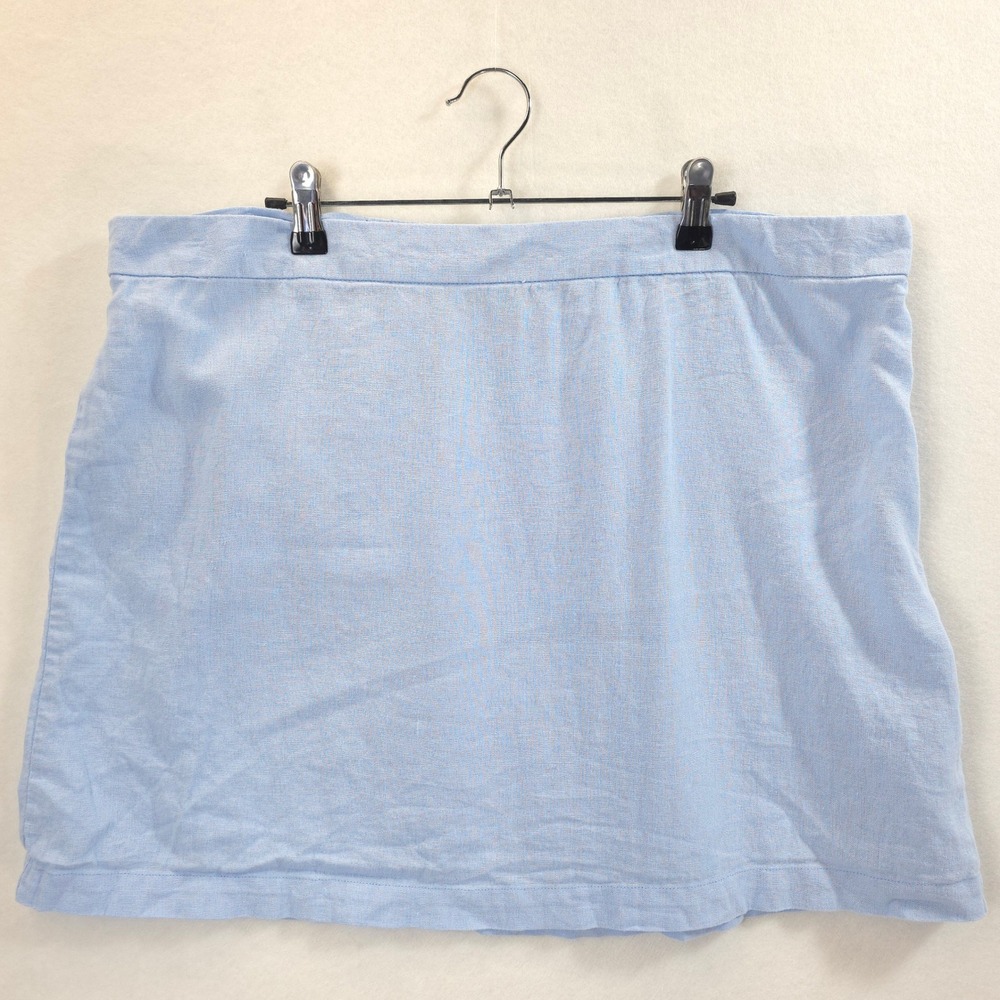 Old Navy Mini Shift Skirt Linen Blend Breathable Blue Women XL Coastal Preppy